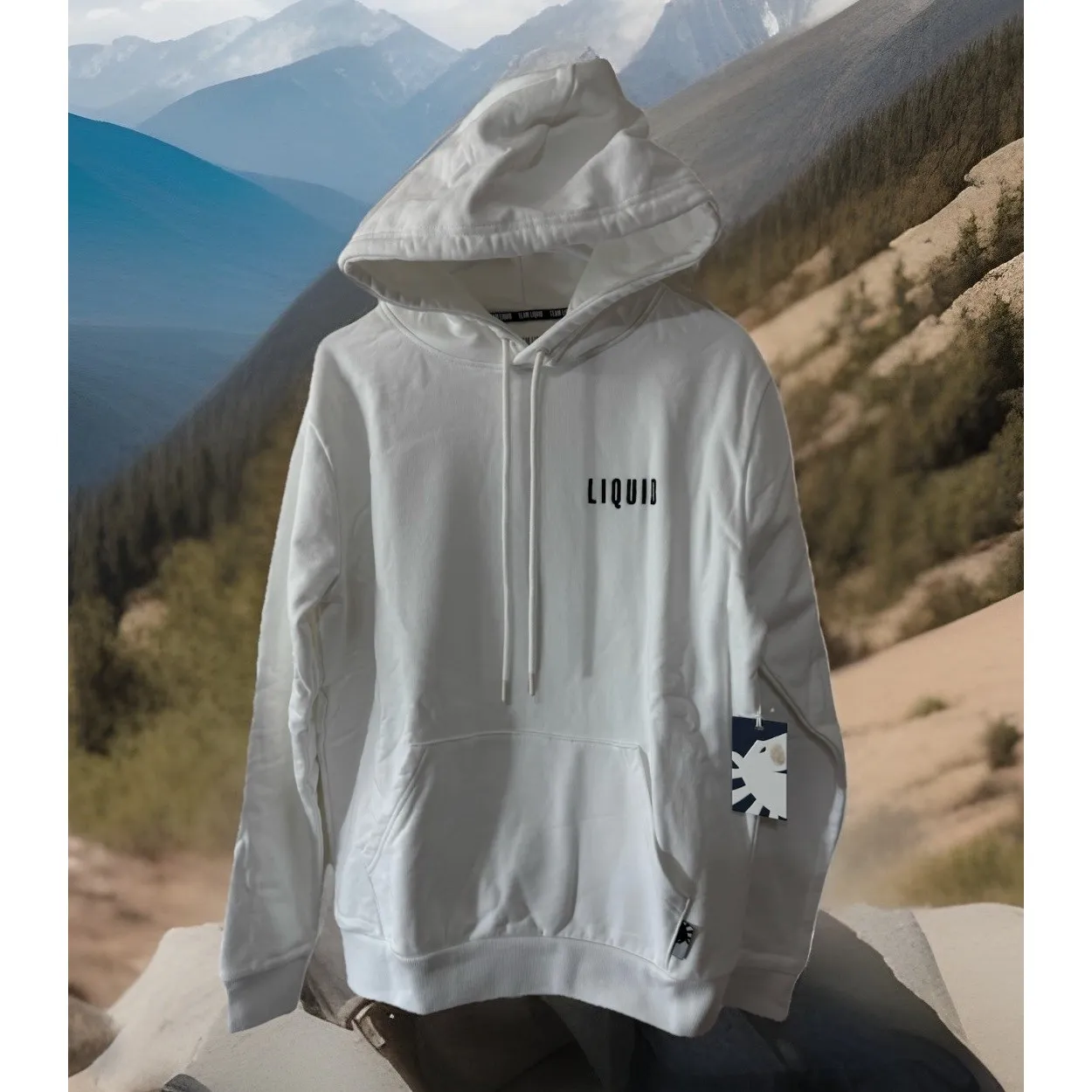 NWT Team Liquid Legacy CHENILLE HOODIE Sz S Heavy Weight Embroidered Large Print White - Image 8