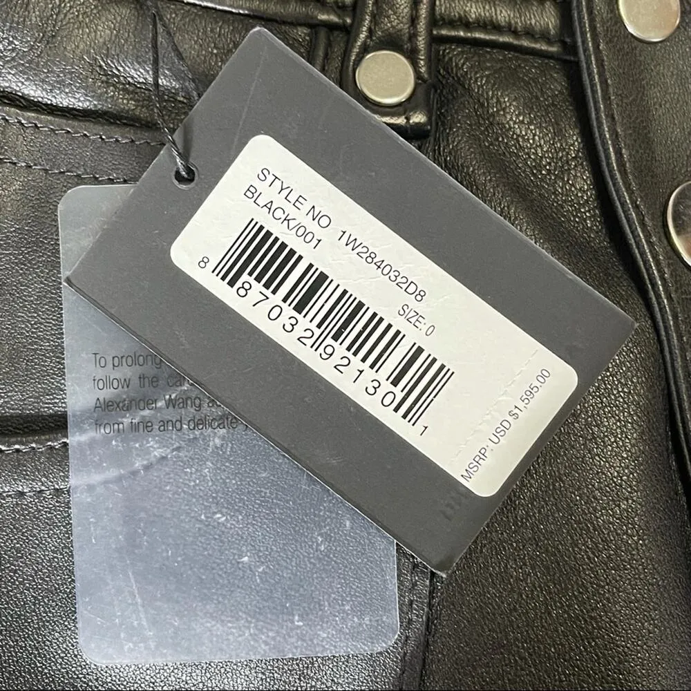 Alexander Wang Snap-Detailed Leather and Denim Skinny Pants - Image 10