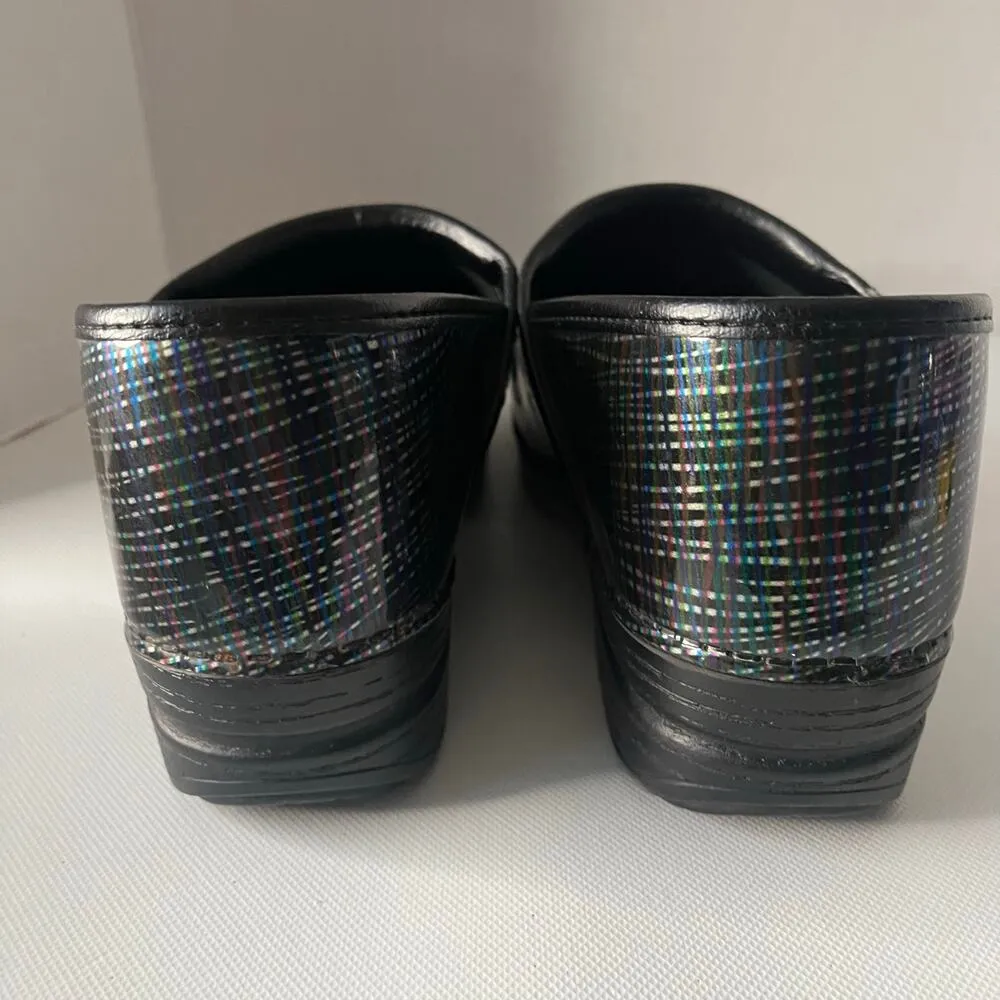 DANSKO Professional Womens Clogs Shoes Sz 42 Black Silver Stripe Comfort Nurse - Image 7
