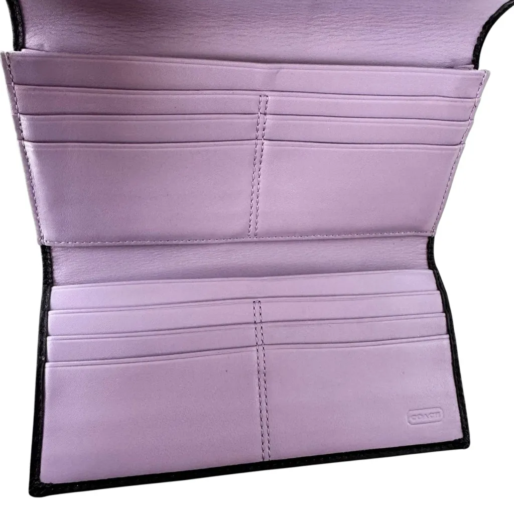 Vintage Coach Hamptons Leather Tri Fold Wallet Black - Image 6