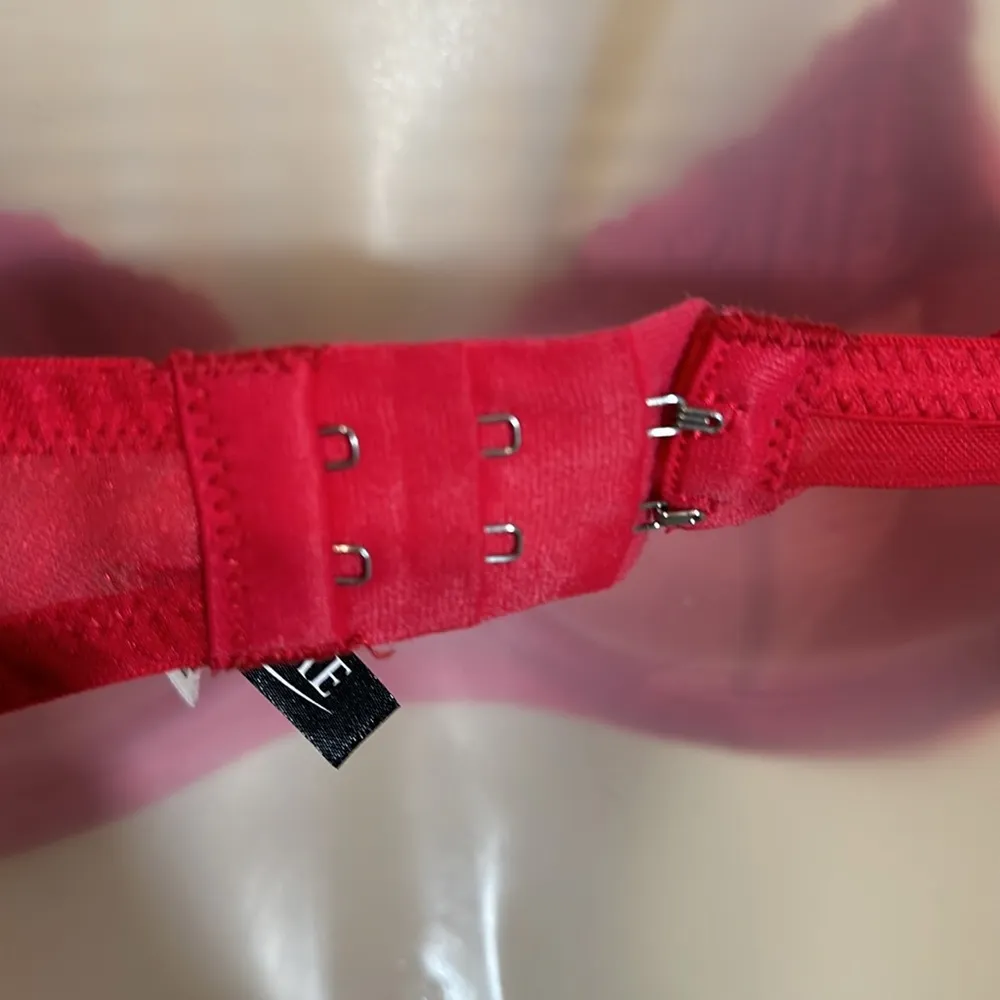 Adore Me Bright Red Underwire Demi Bra Mesh Lace Lightly Lined Bra 32D - Image 13