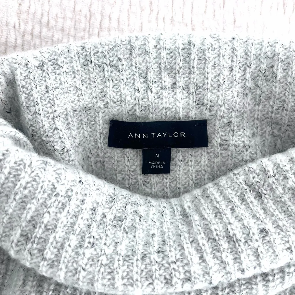 Ann Taylor  Light Gray Wool Turtleneck Sweater - Image 6