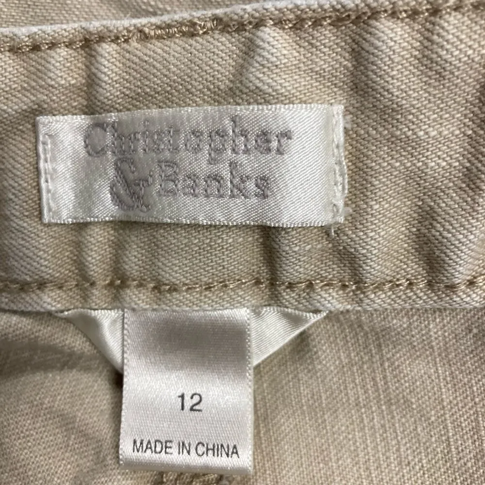 CHRISTOPHER & BANKS, Women’s Tan Jeans, Size 12, Stretch, 98% Cotton, 2% Spandex - Image 4