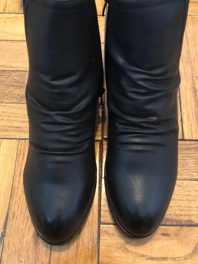 Vegan Leather Booties Brown Size 9 - Image 2