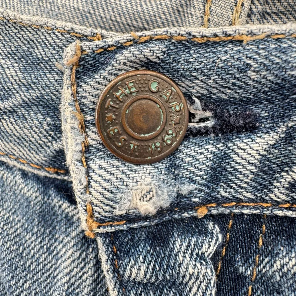 GAP 1969 Vintage Y2K Bootcut Jeans Western Style Distressed Denim Low Rise Sz 6 - Image 6