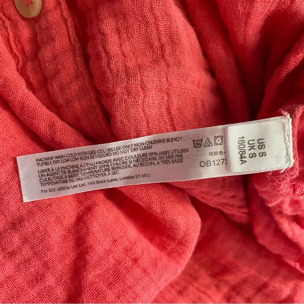 Urban Outfitters Out From Under Pink Gauzy Cotton Button Up Shirt Size Small - Image 4