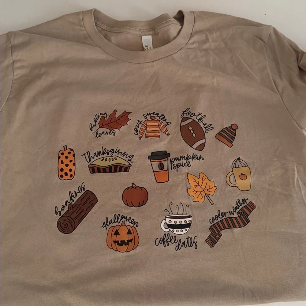 Bella Canvas Beige Autumn Graphic Tee NWT - Image 3
