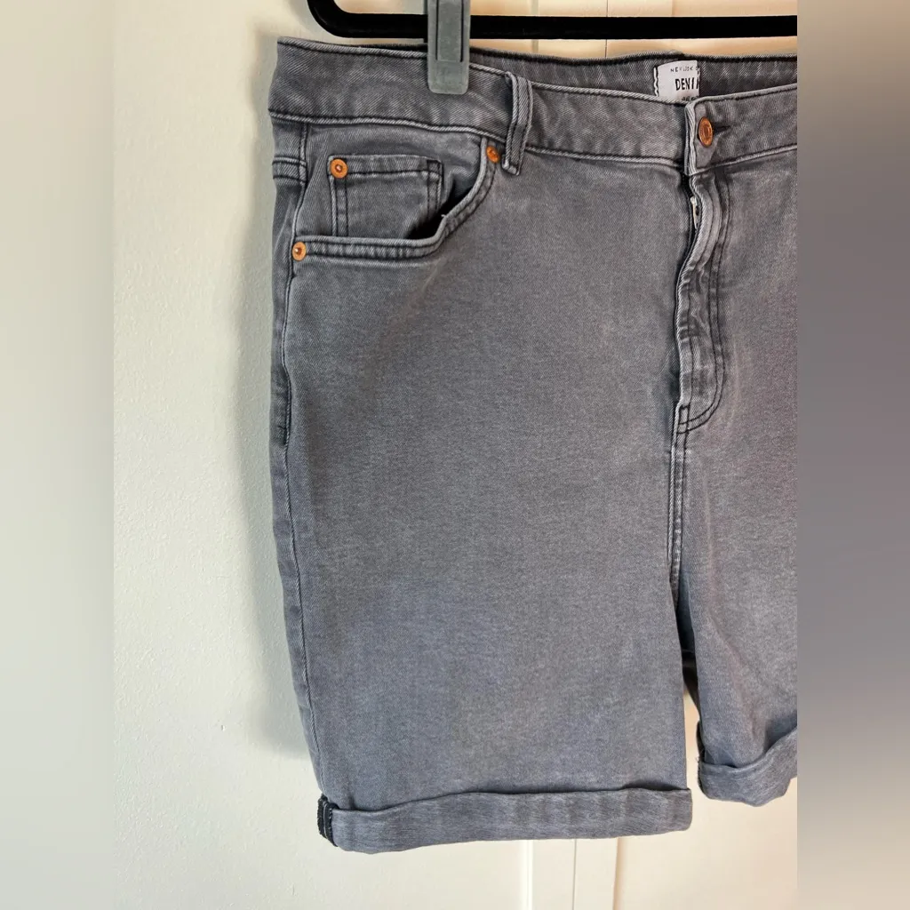 New Look Curves Women’s Black‎ Denim Boyfriend Shorts Plus Size 20 Black - Image 5