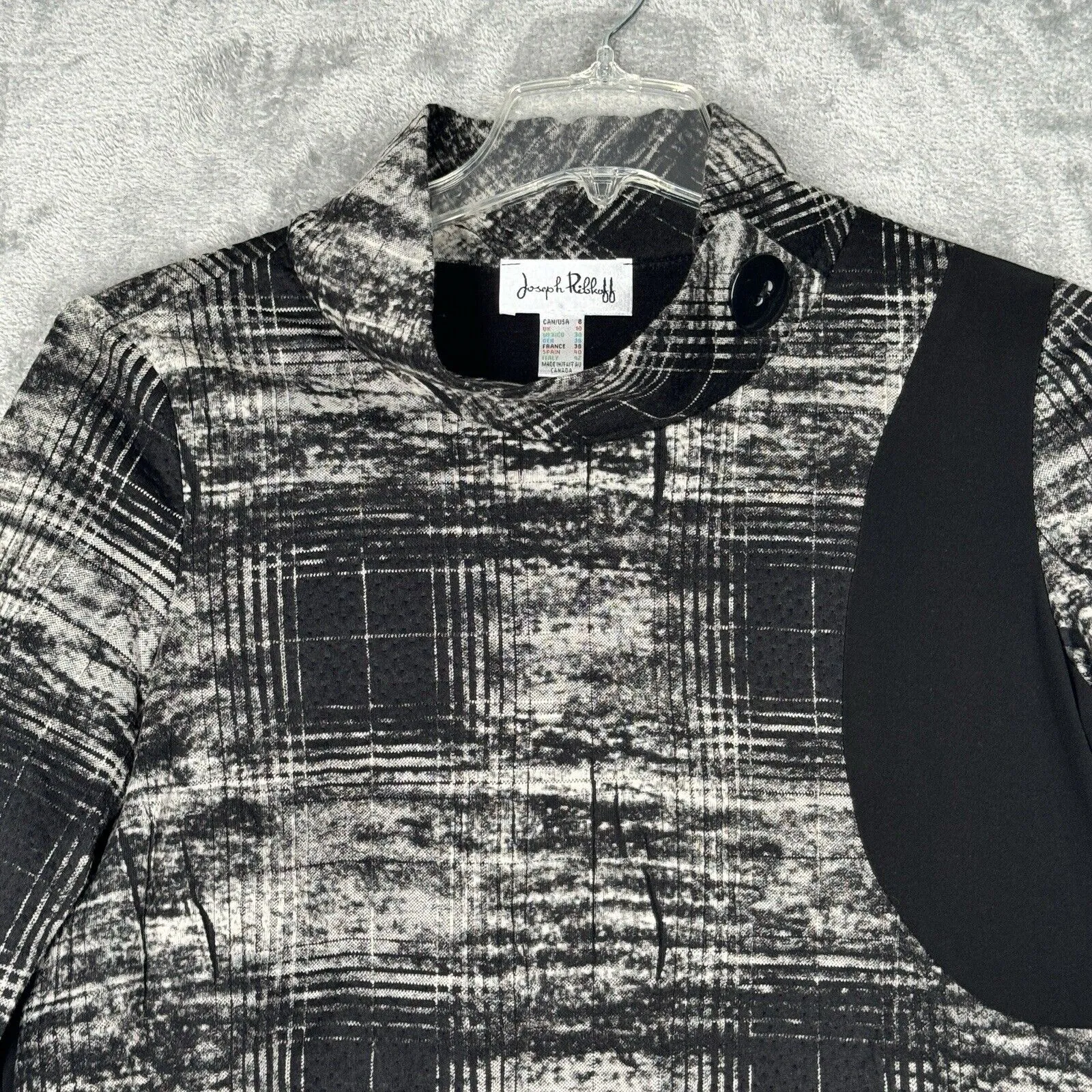 Joseph Ribkoff Shirt‎ Women 8 Black White Marled Tunic Business Casual Lagenlook - Image 3