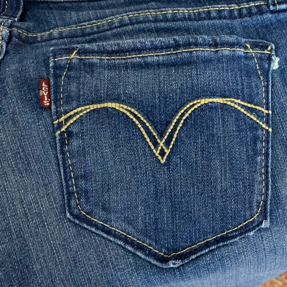 Levi’s Jeans Juniors Bold Curve 7" Low Rise Skinny Dark Blue Wash Size 13M - Image 7