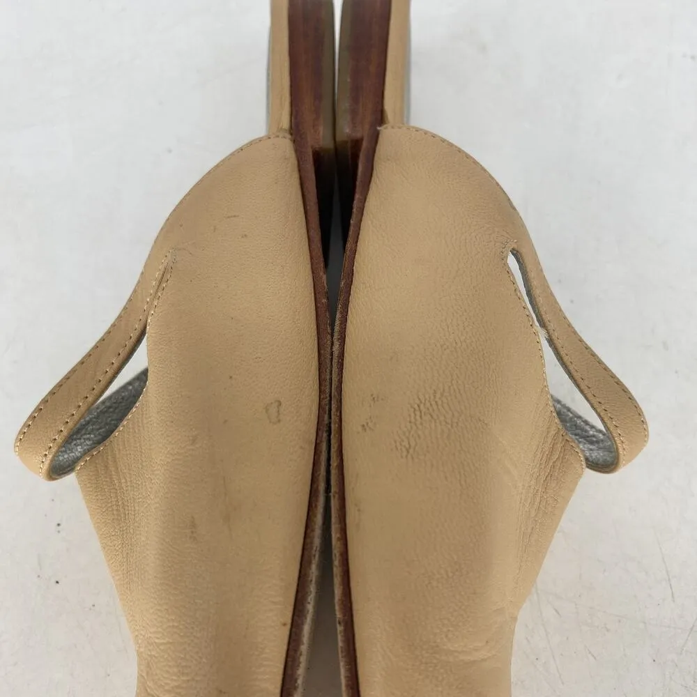 Rachel Comey Tan Beige Leather Slip on Mules Flats Women's Size 7.5 - Image 9