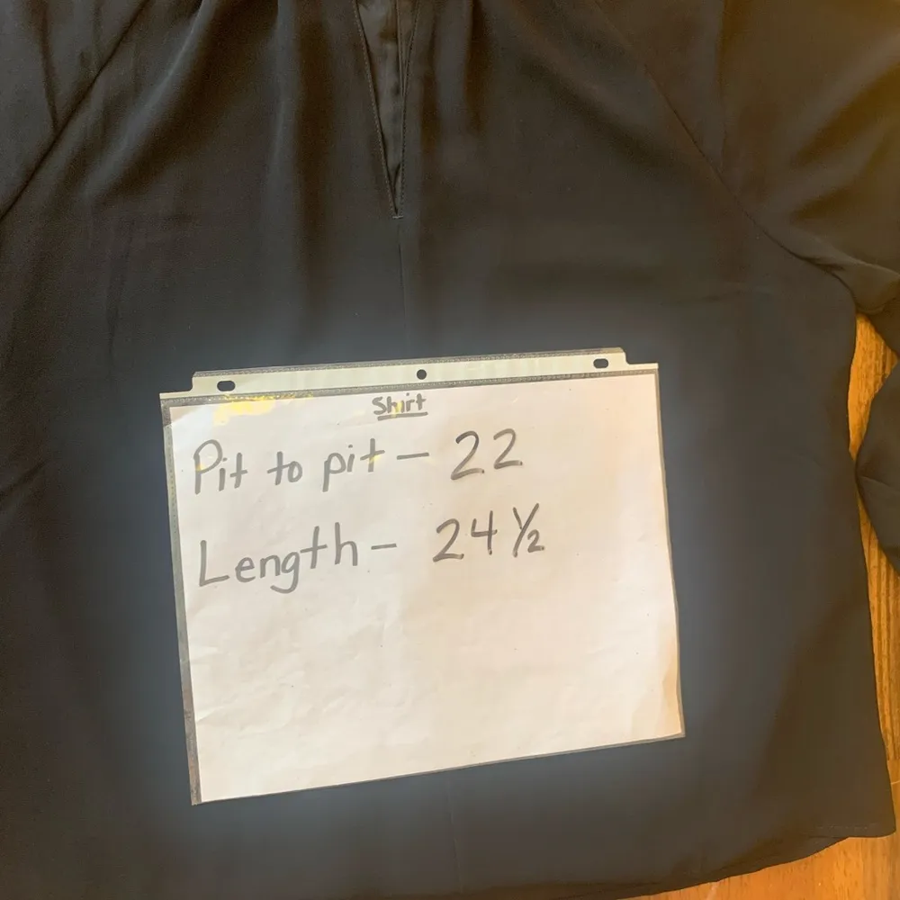 Banana Republic Top Medium Black Sheer Ballon Sleeve Button turtleneck Classy - Image 6