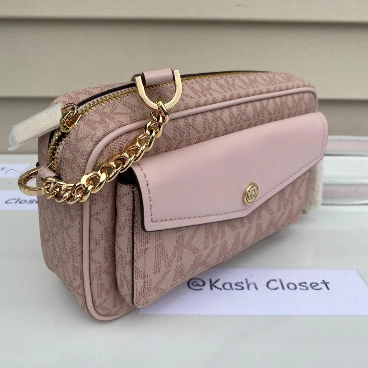 Michael Kors Powder Blush Multi Medium Pocket Camera Crossbody Bag - Image 2