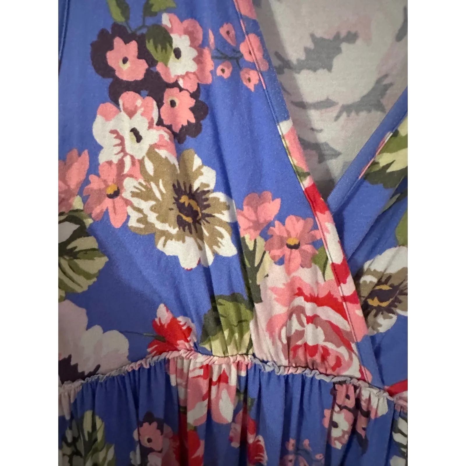 Matilda Jane‎ Blue Floral V Neck Adventure Begins As a Rose Tunic Babydoll - Image 4