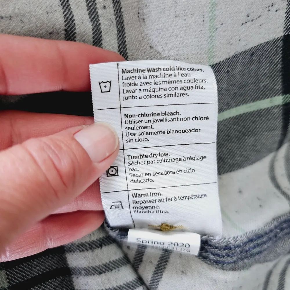 Carhartt Twilight Relaxed 3/4 Sleeve Plaid Flannel Button Down Shirt Size Small - Image 8