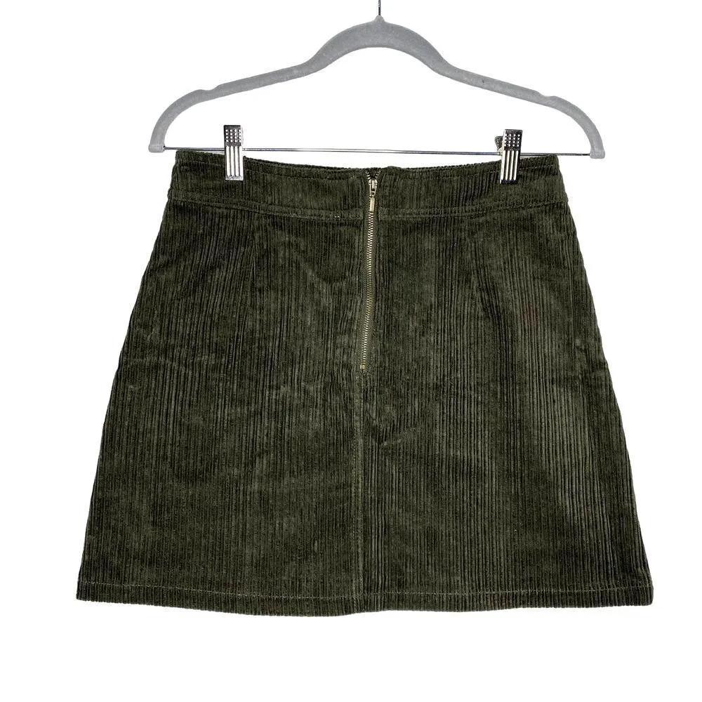 Francesca's Mi Ami Tamm Zip Corduroy Mini Skirt Green Small New Academia Fall - Image 15