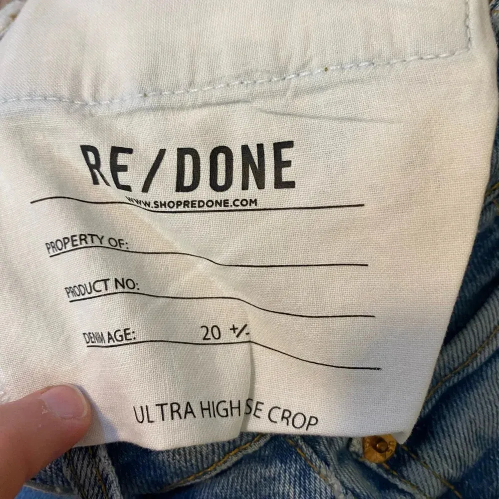 NWT RE/Done 90’s ultra high rise loose crop size 24. Dusty blue. 27” inseam. - Image 8