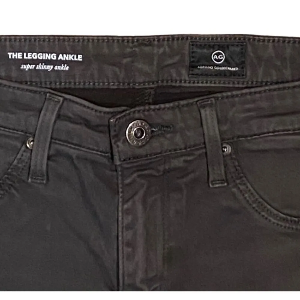 AG ADRIANO GOLDSCHMIED Dark Green Legging Ankle Super Skinny Denim Jeans ~ 27R - Image 5