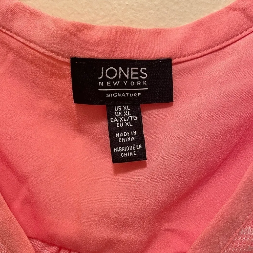 JONES NEW YORK Womens Size XL Sleeveless Lace Up Front Sweater Shirt Tank Top - Image 3