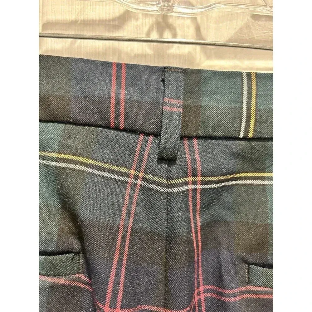 Christopher‎ & Banks Pants Womens 16 Green Plaid Mid-Rise Holiday Party Festive - Image 7
