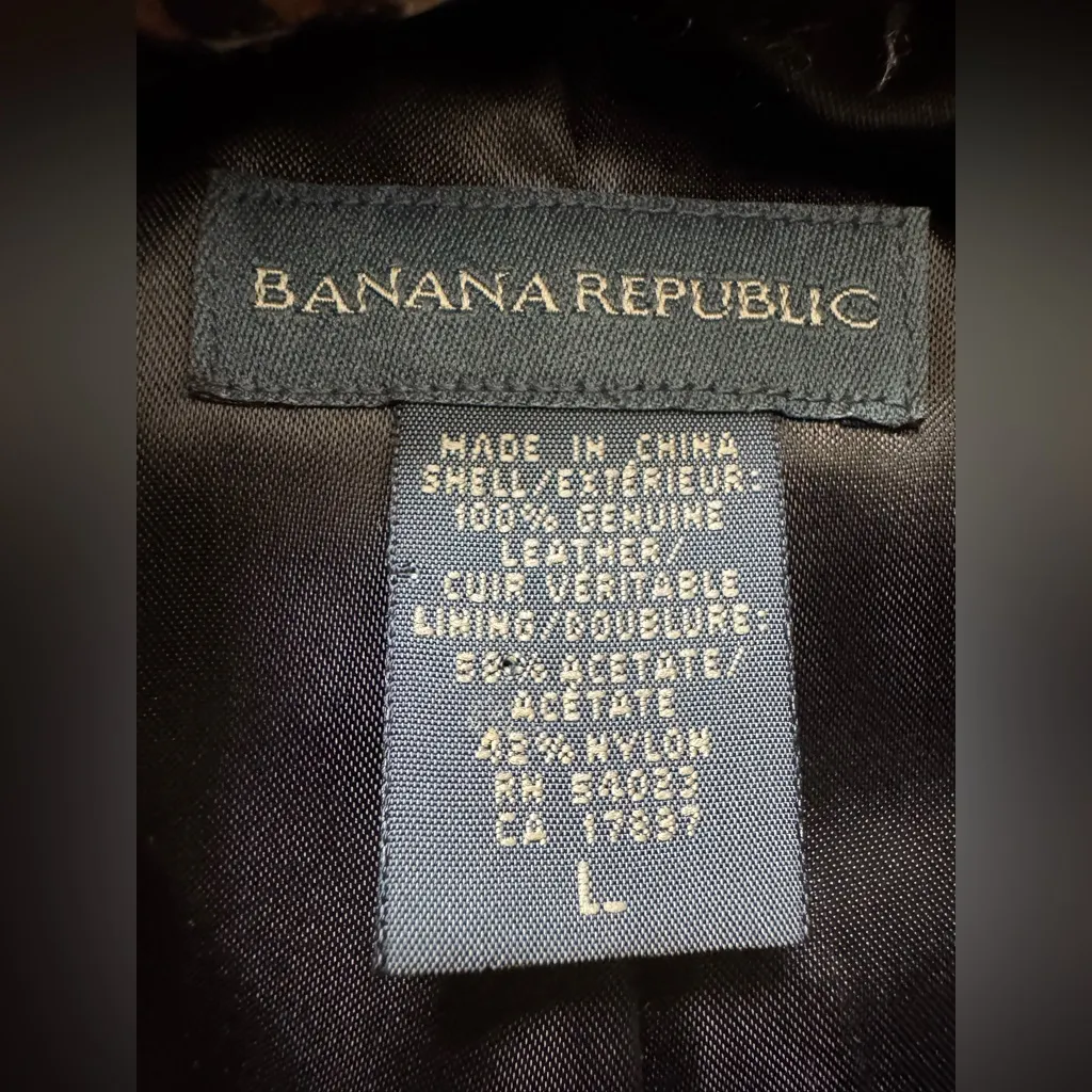 Banana Republic Soft Buttery Chocolate Brown Leather Jacket Large Funnel Neck - Image 5