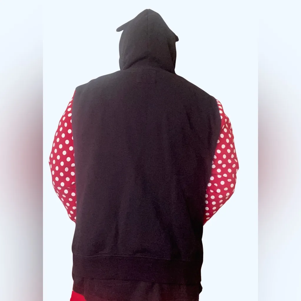 Disney Parks Minnie Mouse hooded sweatshirt bow & ears polka-dot lining.  XL - Image 5