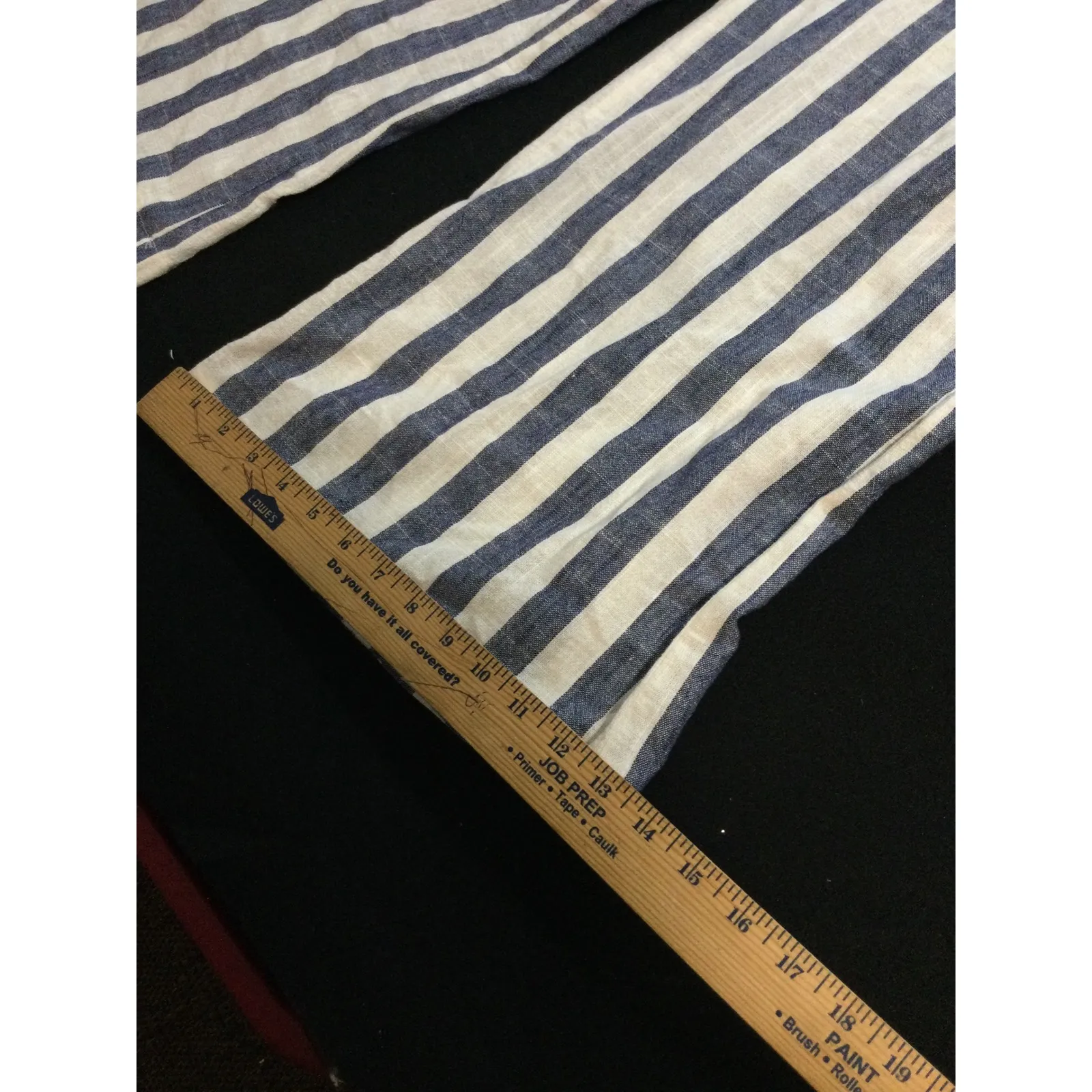 Striped Jumpsuit Strapless Wide LegDrawstring Waist Beach Casual Summer Romper S Blue - Image 5