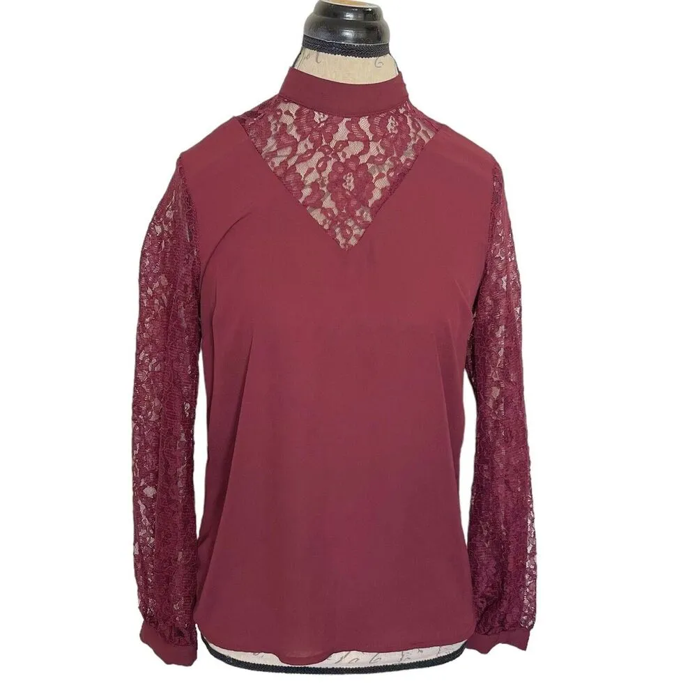 Primark Blouse Sz 4 Victorian Inspired  Lace Long Sleeve Romantic Evening Date - Image 2