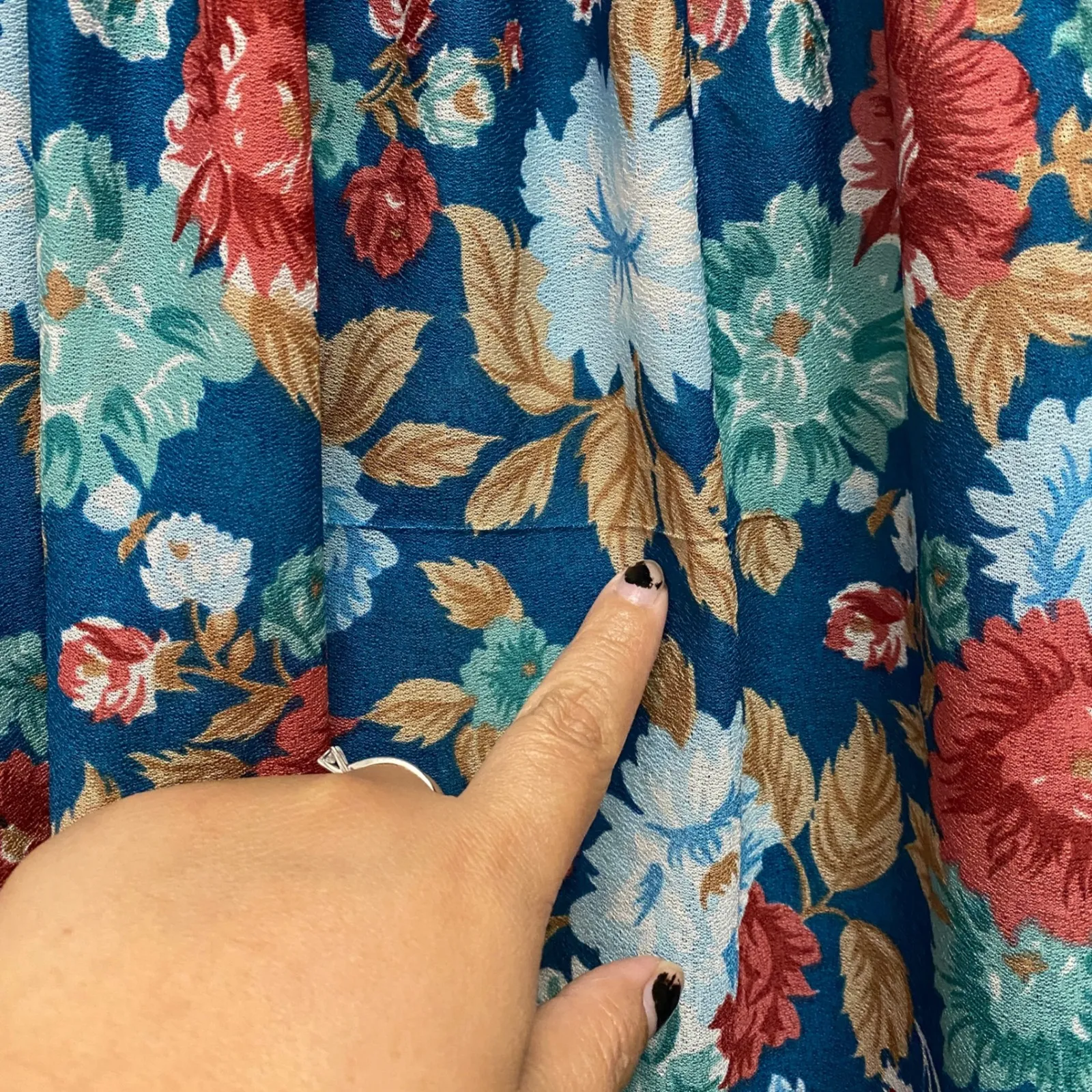 Vintage Andrew St.John Womens Button Up Front Blouse Flowy Cottagecore FLAWED Blue Size undefined - Image 2