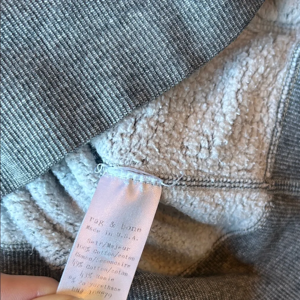 Rag & Bone Feather Grey Drawstring Hoodie Size Small - Image 7