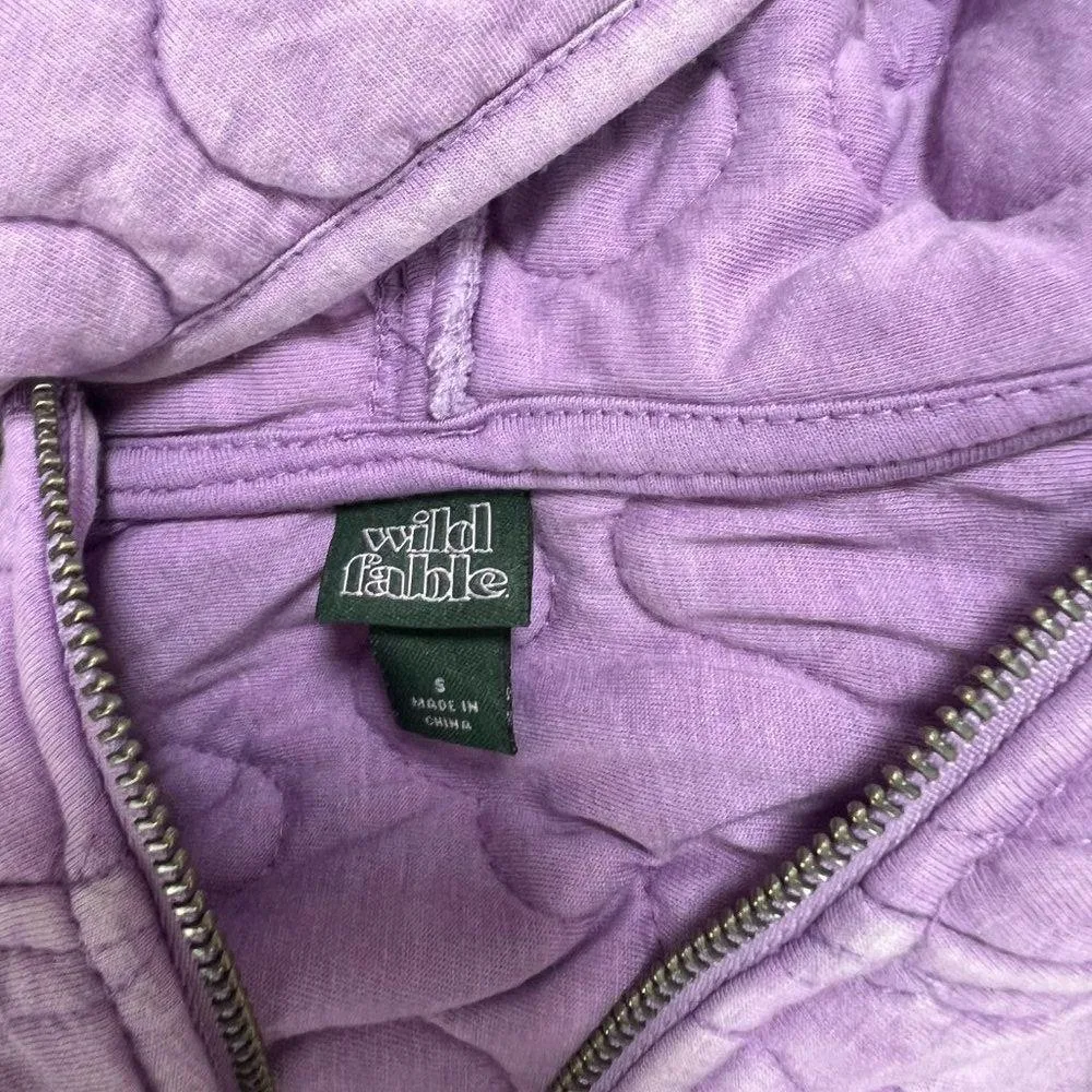 NWT Wild Fable Hooded Quilted Jacket Light Purple Full Zip Size Small S NEW - Image 9
