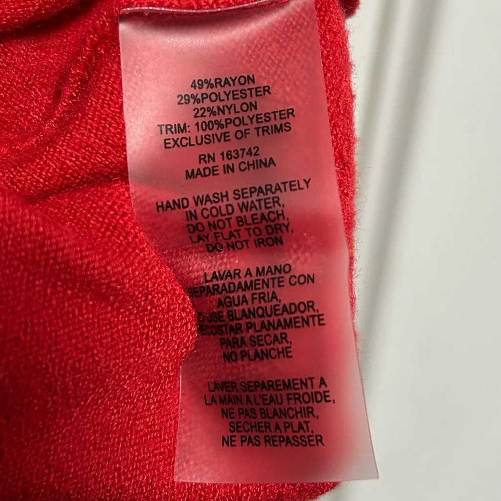 Siano Milano Elegant Red Lace Collar sweatshirt Size M - Image 3
