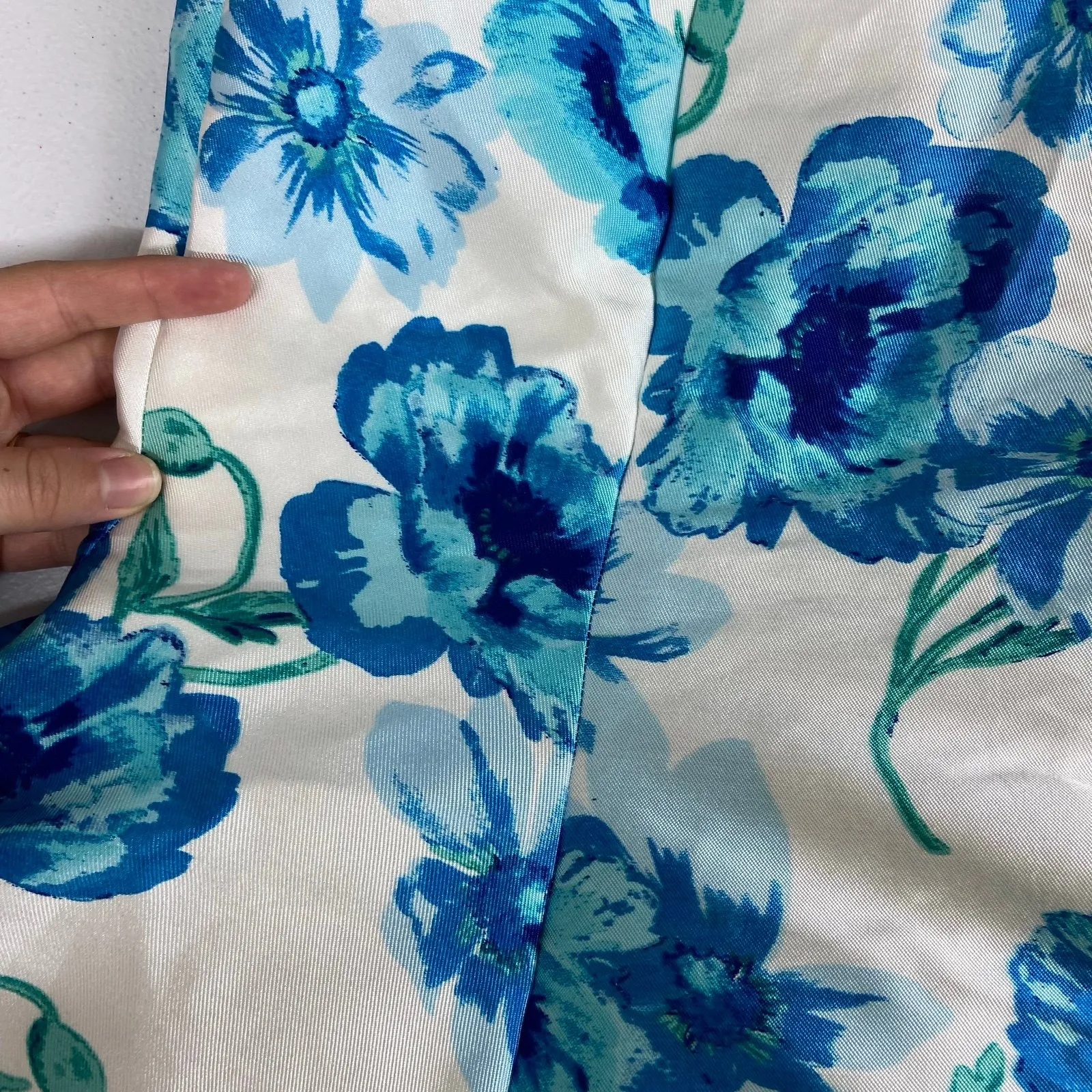 NEW B. Darlin women's blue floral mermaid prom formal flare flowy skirt size 1/2 - Image 9