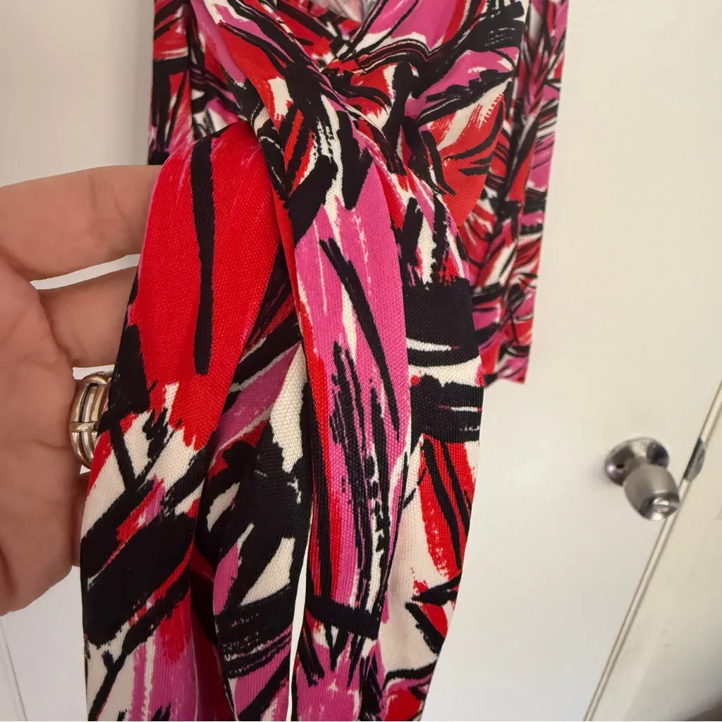 Miss Sixty Red Pink and Black Abstract Sleeveless Halter Top Large - Image 7