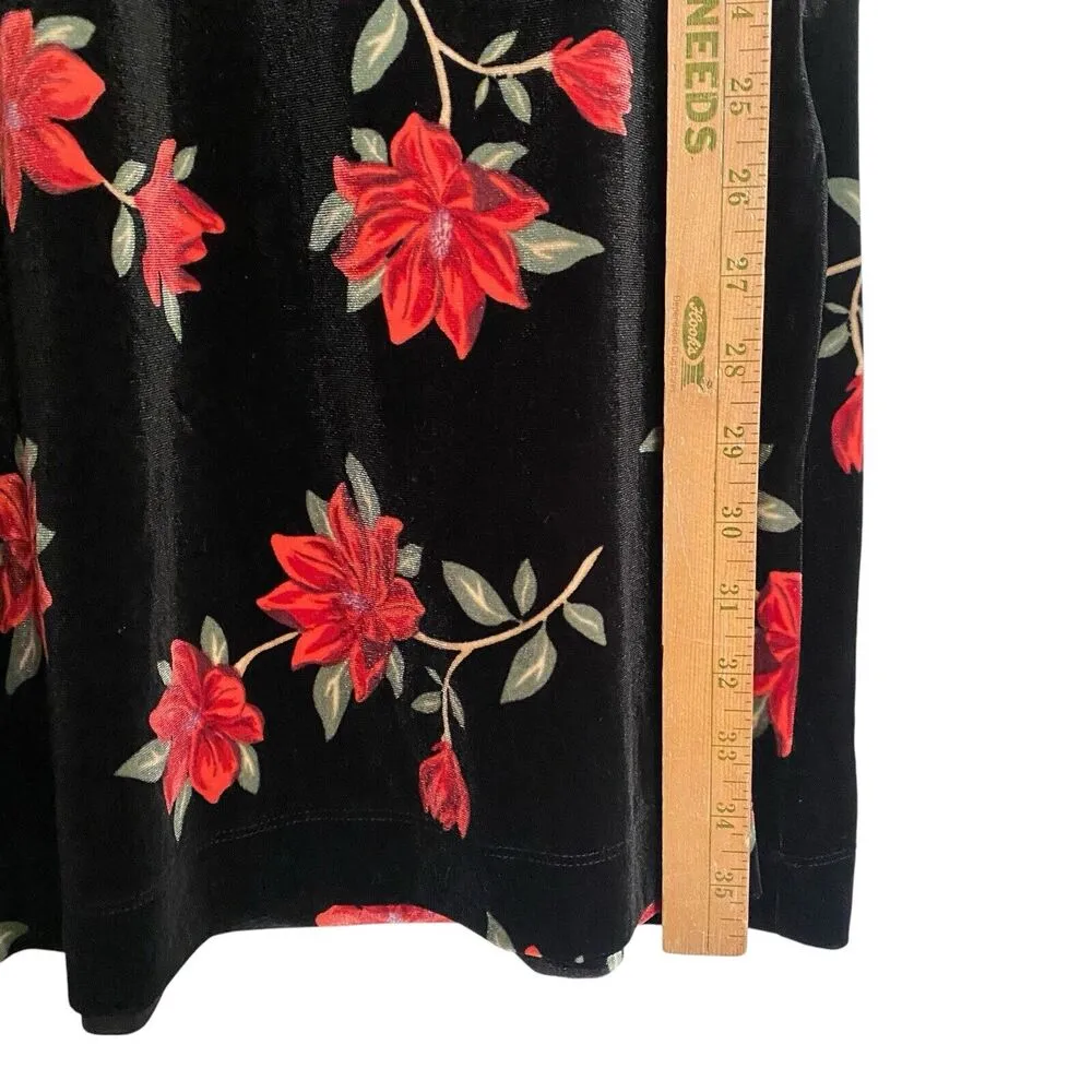 Draper James RSVP Womens Large Puffed Sleeve Floral Printed Velvet Dress Pockets - Image 7