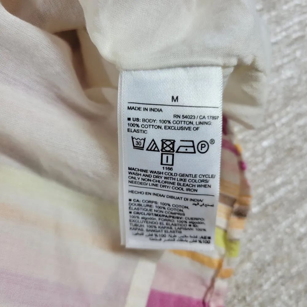 Old Navy Halter Dress Womens M Multicolor Striped Baby Doll Smocked Cinch Maxi - Image 8