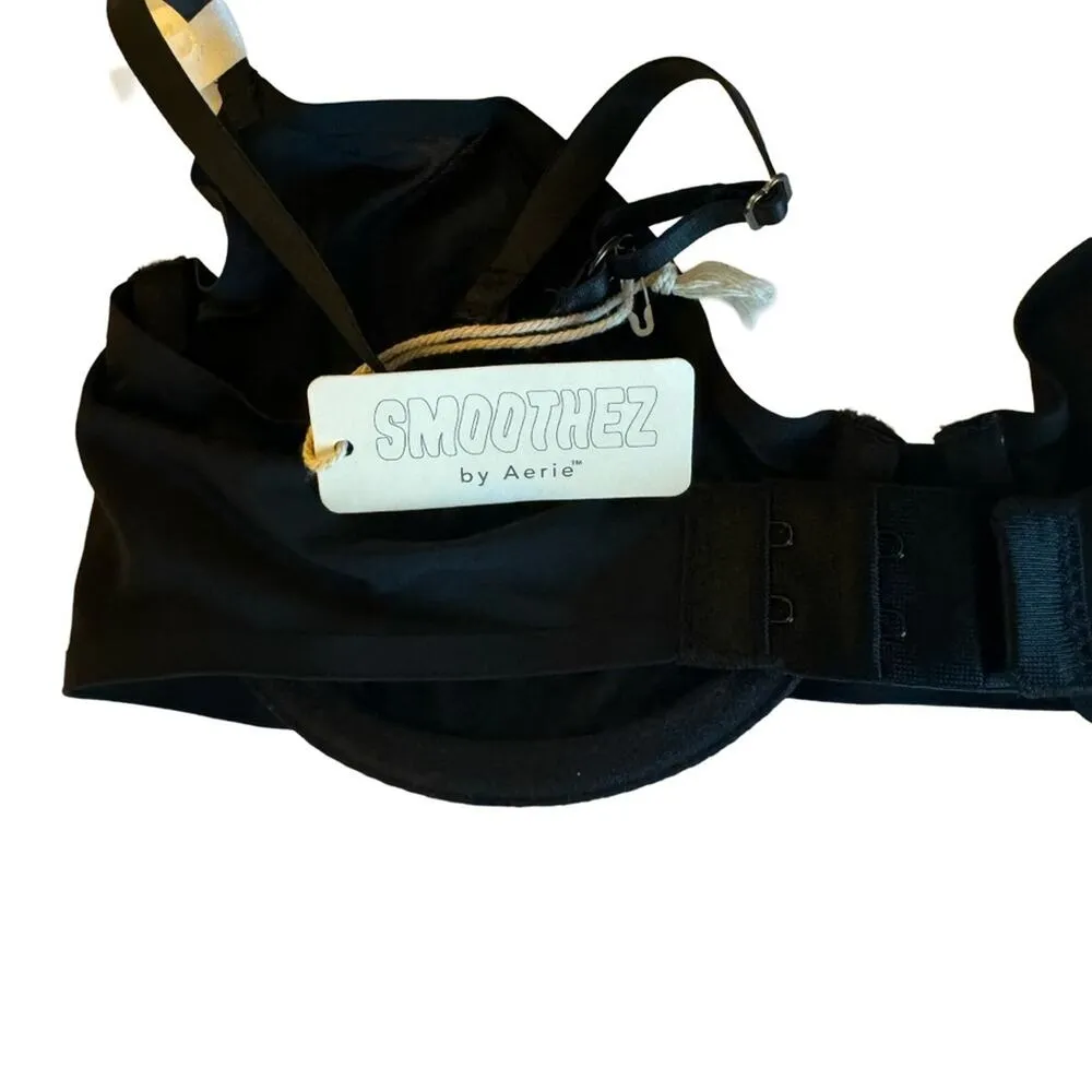 Smoothez by aerie The Full Coverage Mesh Bra - Black 32D - Image 4