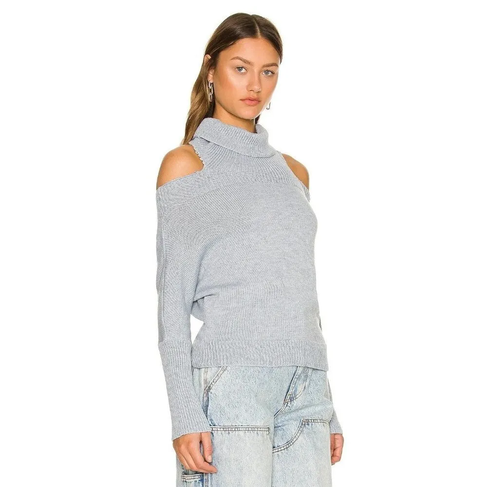 Lovers and Friends Anisa Turtleneck Sweater in Heather Grey XSmall New Knit Top - Image 2
