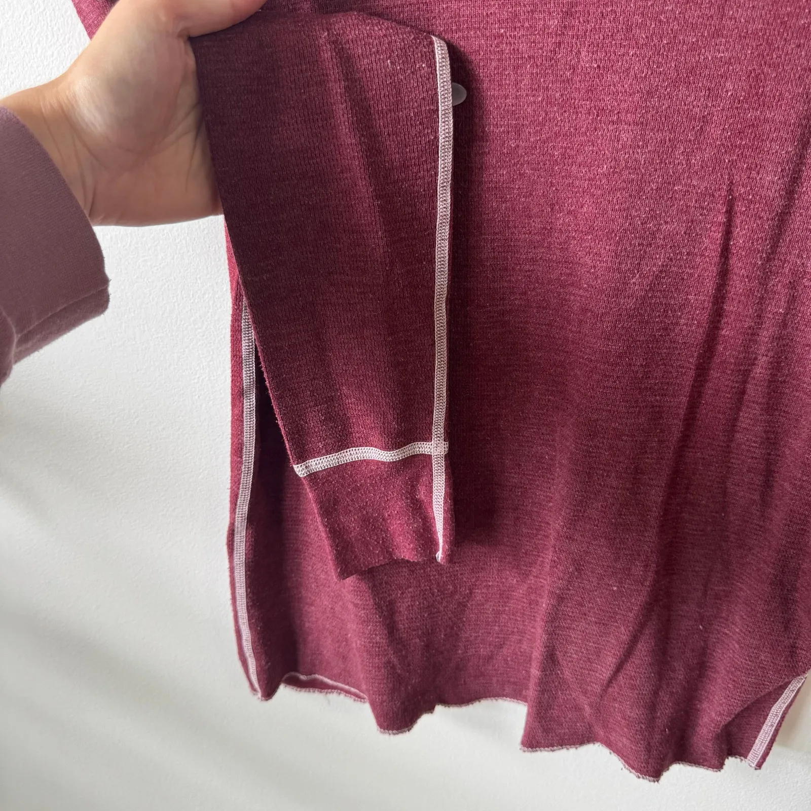 Rock and Republic Top Women S Red Raw Stitch Y2K Grunge Punk 90s Long Sleeve - Image 2