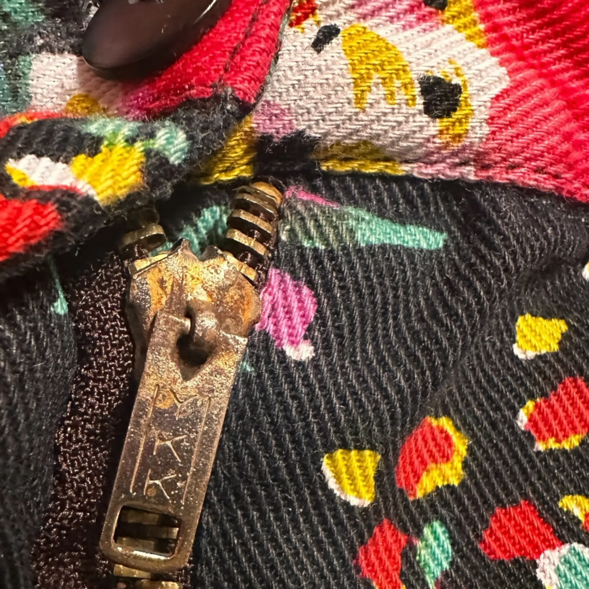 Vintage Casual Black Bright Floral Denim A - Image 6