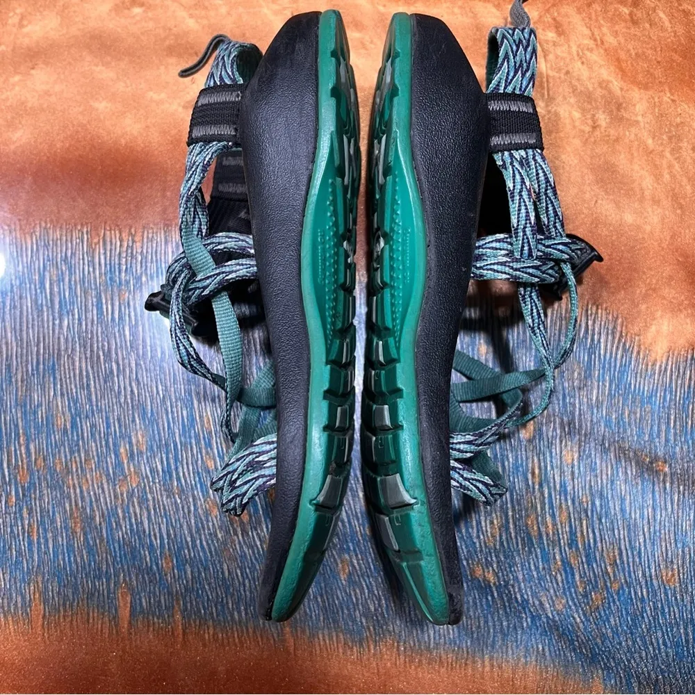 Chaco ZX2 Water River Sandals Black Green Print Size 4 youth - Image 7