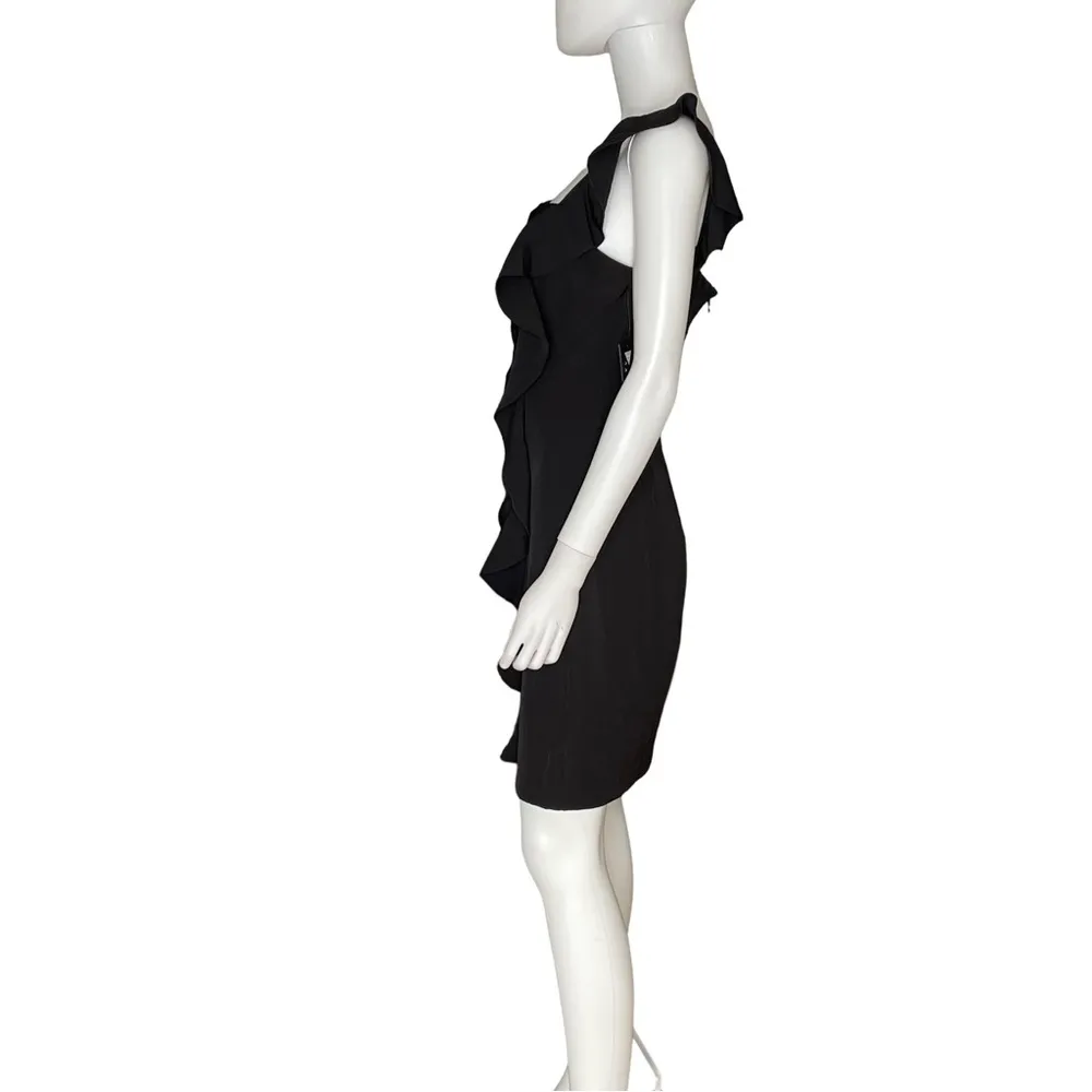 GUESS Women's Soft Touch Mini with Ruffle Detail Dress Black Sz 10 - Image 4