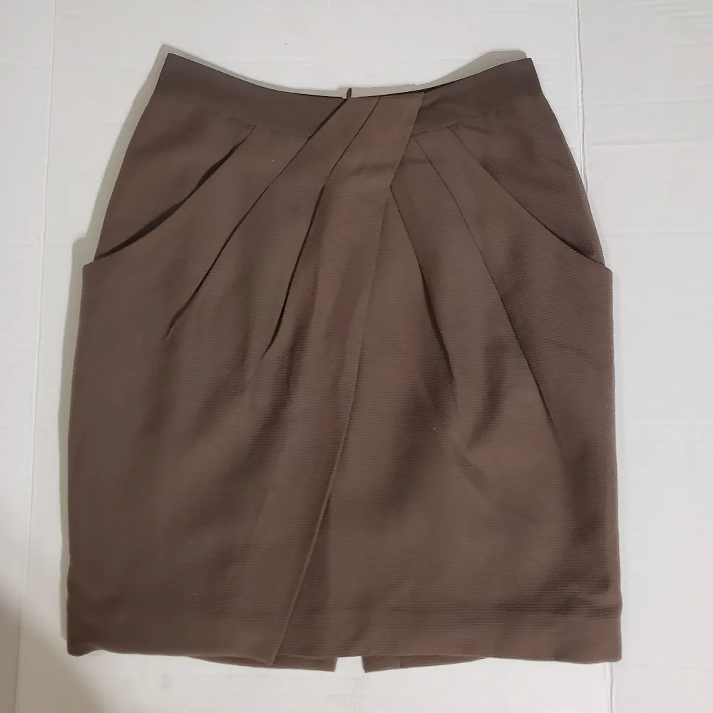 🔥SALE🔥Anthropologie FEI Womens Olive Green Back Zip Skirt 4 - Image 8