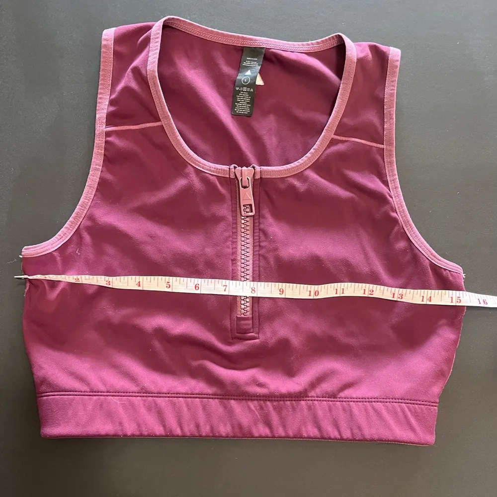 BALANCE ATHLETICA Plum Zip Sleeveless Sports Bra Top Women’s Sz L EUC - Image 6