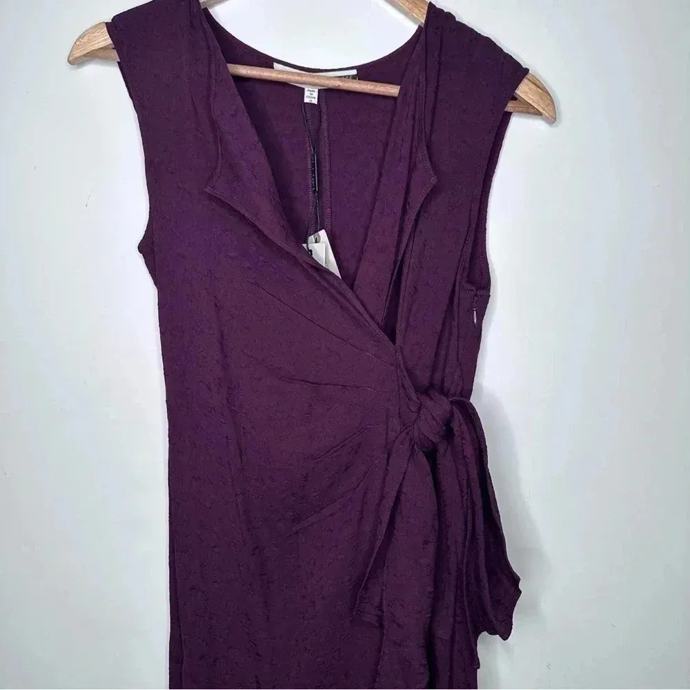 Tracy Reese Anthropologie NWT Wine Vermont Faux Wrap Midi Dress Size 0 - Image 7