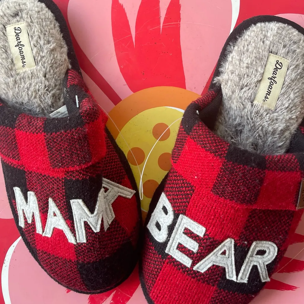 Dearfoams Women's Mama Bear Buffalo Check Clog Slipper - Image 6