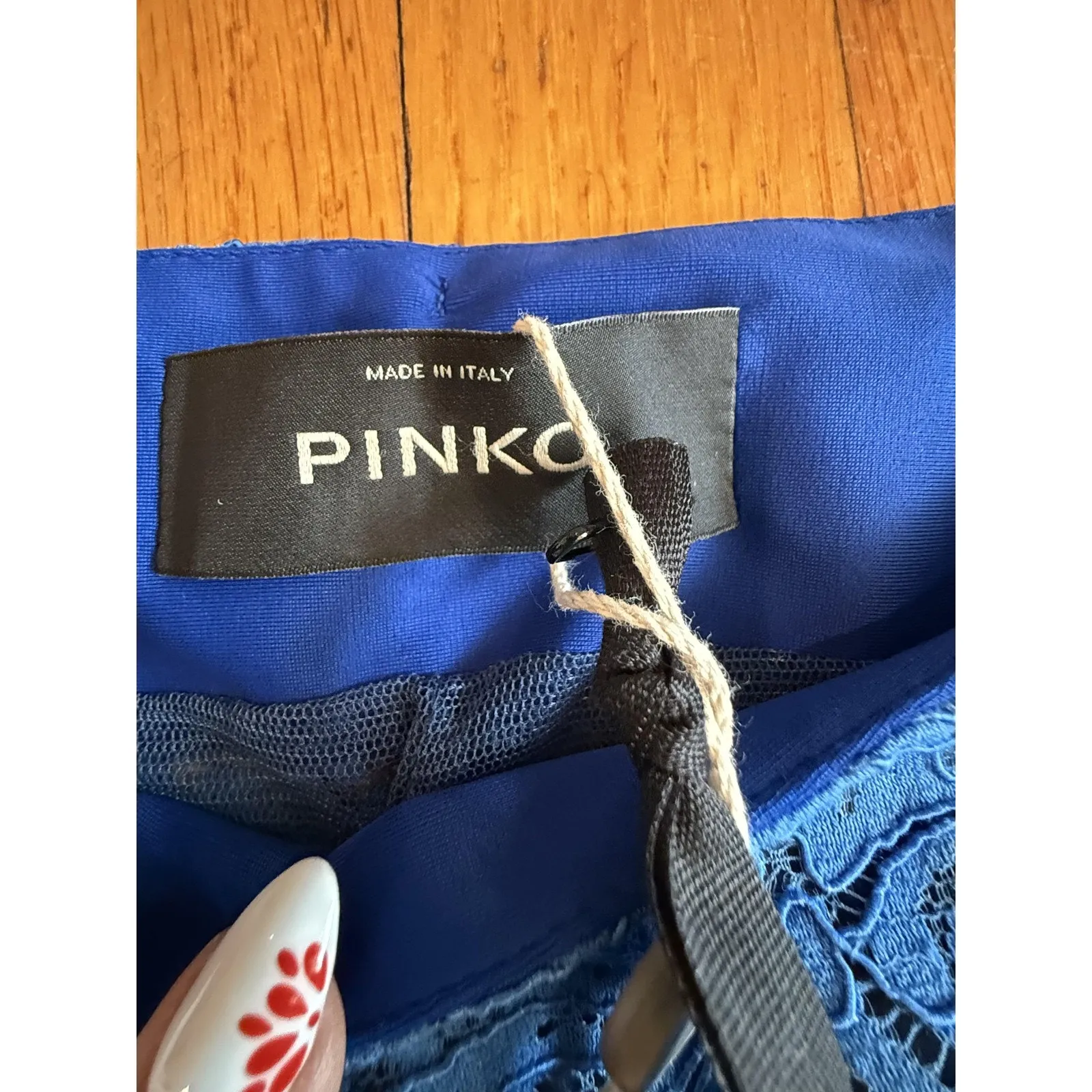 Pinko Pants Womens 38 Light Blue Lace Slim Cropped Italy Dogue Pizzo Rebrode Zip Size 2 - Image 4