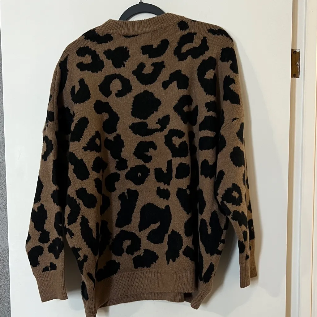 BiBi Brown and Black Leopard Print Sweater Size M - Image 6