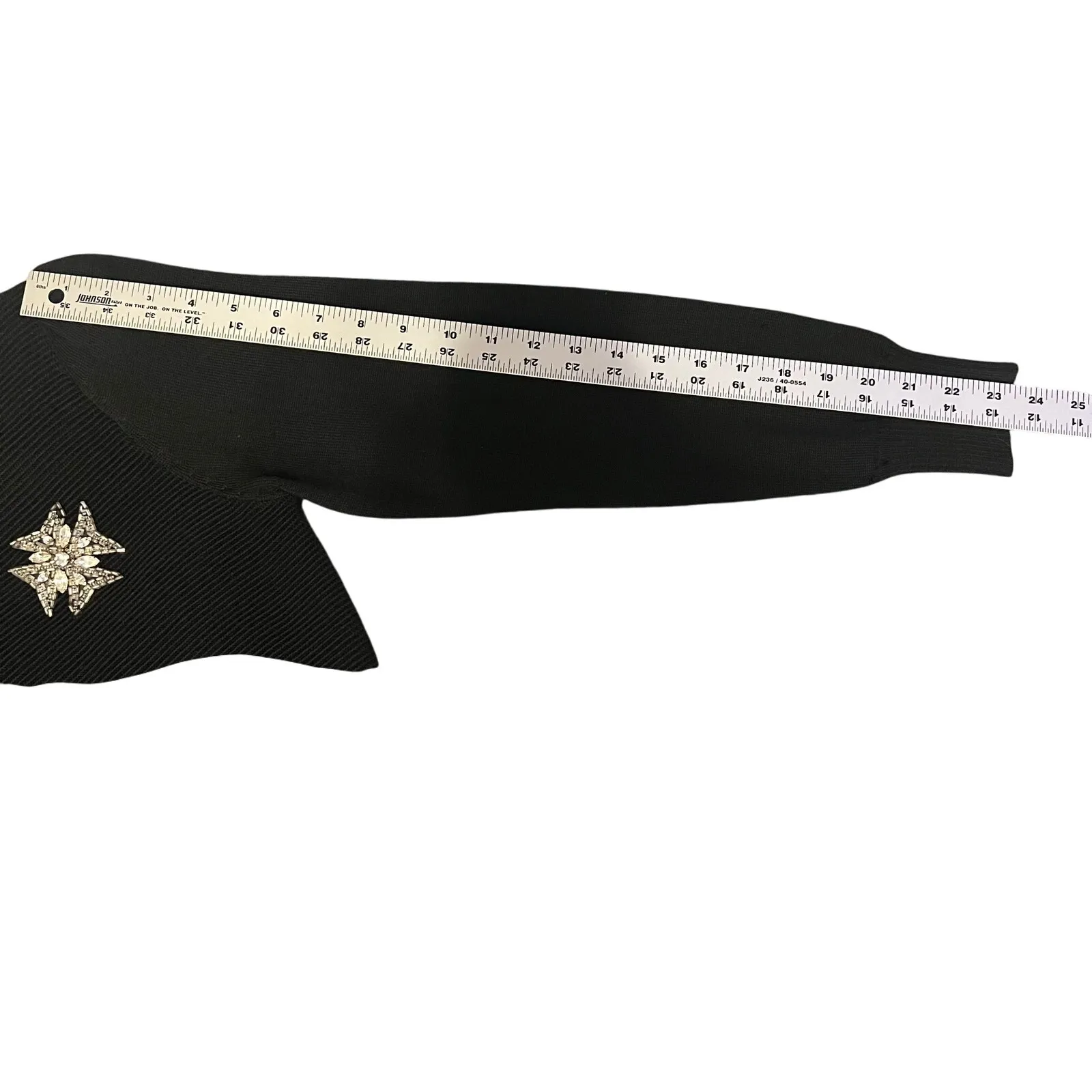 Vintage Womens Ciao Ltd Midi Dress Black Knit Wool Size 10 - Image 15