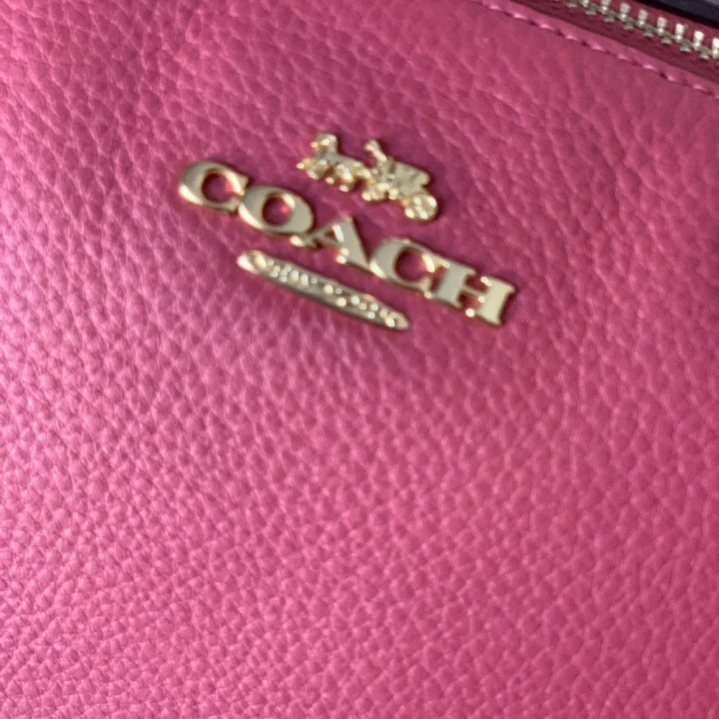 NWOT Coach Ava Chain Refined Red Pebble
Leather Tote Bag Carryall - Image 10